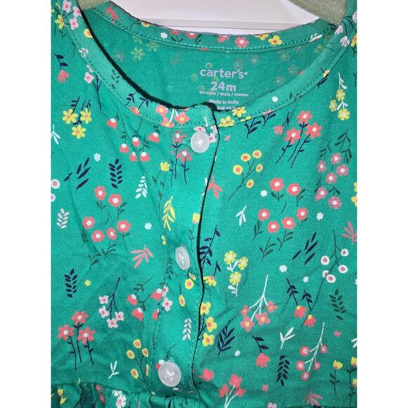 Carter’s Green Floral Dress – Size 24 Months - Picture 2 of 5